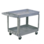 Salesbridges Plastic Platform Truck  – 2 Shelves, 250 kg Capacity Gray