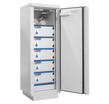 Lithium Battery Safety Cabinet 1 Door, 5 Compartments, Digital Code Lock – Fire Resistance 90 Min, 1950x635x620 mm