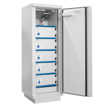 Lithium Battery Safety Cabinet 1 Door, 5 Compartments, Key Lock – Fire Resistance 90 Min, 1950x635x620 mm