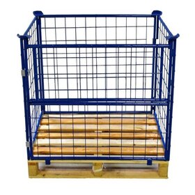Steel wire mech cage container L1.20xW1.0xH1.0m with folding window