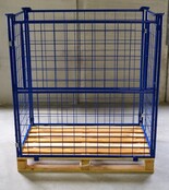 Steel wire mech cage container L1.20xW1.0xH1.0m with folding window