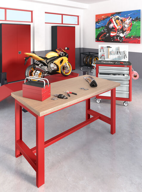 SI Heavy-Duty Workbench / Work Table, 1500 kg Capacity – Fixed Height