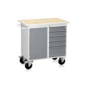 Mobile Workbench HD 200 | 5 Drawers & 1 Door Industrial Workbench Trolley