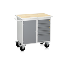 Mobile Workbench HD 200 | 5 Drawers & 1 Door Industrial Workbench Trolley