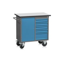 Mobile Workstation Basic | 5 Drawers & 1 Door Industrial Workbench 200kg