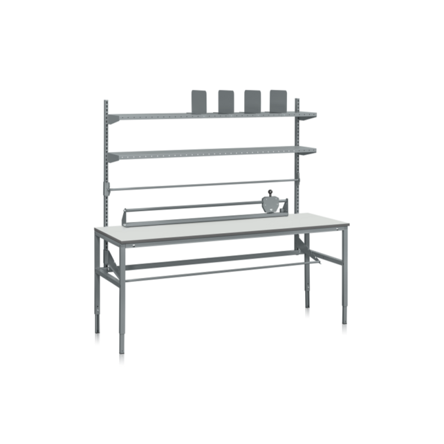 Packing Table L 2000x800mm Laminate | Height Adjustable Packing Table with Cutter & Rollers 300kg