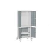 Tool Trolley HD 150 with Perforated Cabinet & Bottom Shelf | 1700mm Industrial Trolley