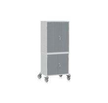 Tool Trolley HD 150 with Perforated Cabinet & Bottom Shelf | 1700mm Industrial Trolley