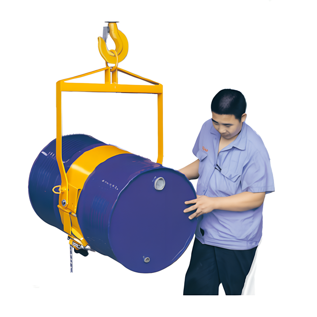 Vertical  210 L Steel Drum Lifter With Manual Rotation.