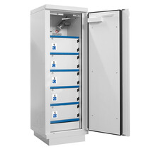 Lithium Battery Safety Cabinet 1 Door, 5 Compartments, Key Lock – Fire Resistance 90 Min, 1950x635x620 mm