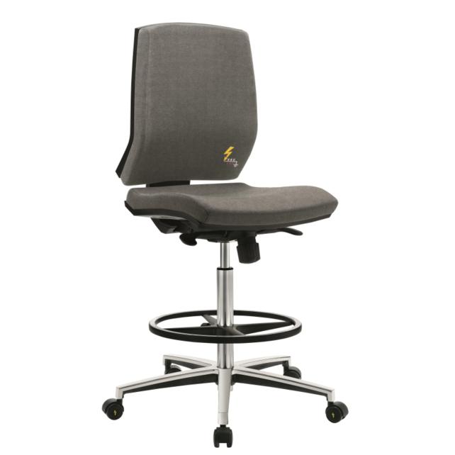 Ergonomic ESD -Certified Seating - With Footrest On Wheels