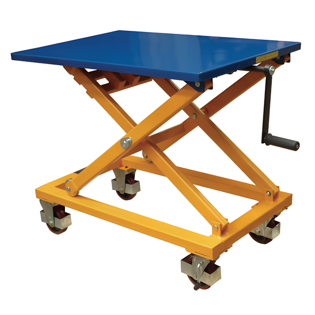 Spindle Mobile Crank Lift Table, 950×600 mm, Capacity 350 kg, Max Height 1050 mm