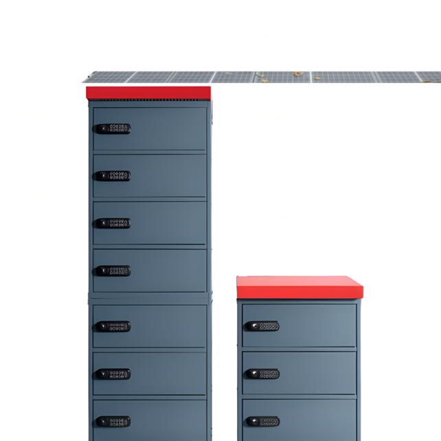 Outdoor Lithium‑Ion Battery Charging Safety Cabinet with Code Locks (4 or 8 Compartments) – CE / IEC/EN
