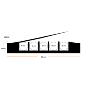 Cable Bridge with Cover 5 tunnels Ø 35 mm cable protection