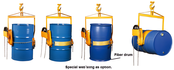 Vertical  210 L Steel Drum Lifter With Chain Loop