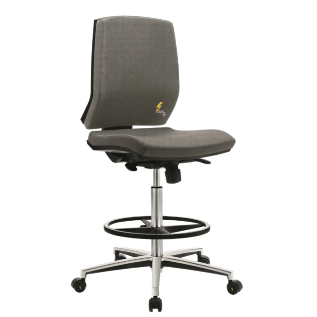 Ergonomic ESD -Certified Seating - With Footrest On Wheels