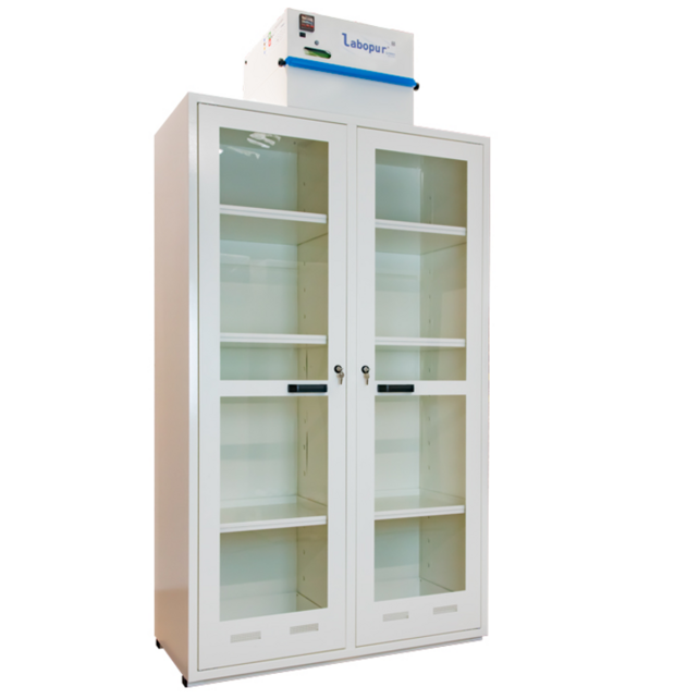 2-Glass-Door Tall Safety Cabinet with Filtration – 2 Compartments