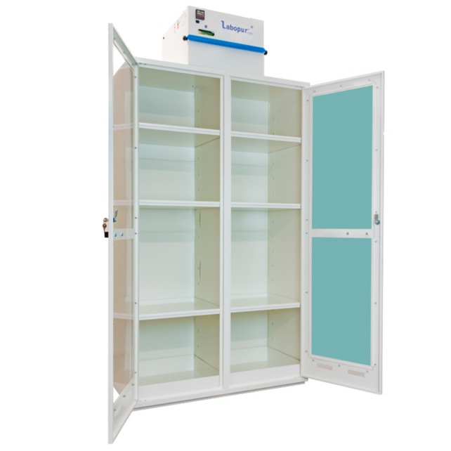 2-Glass-Door Tall Safety Cabinet with Filtration – 2 Compartments