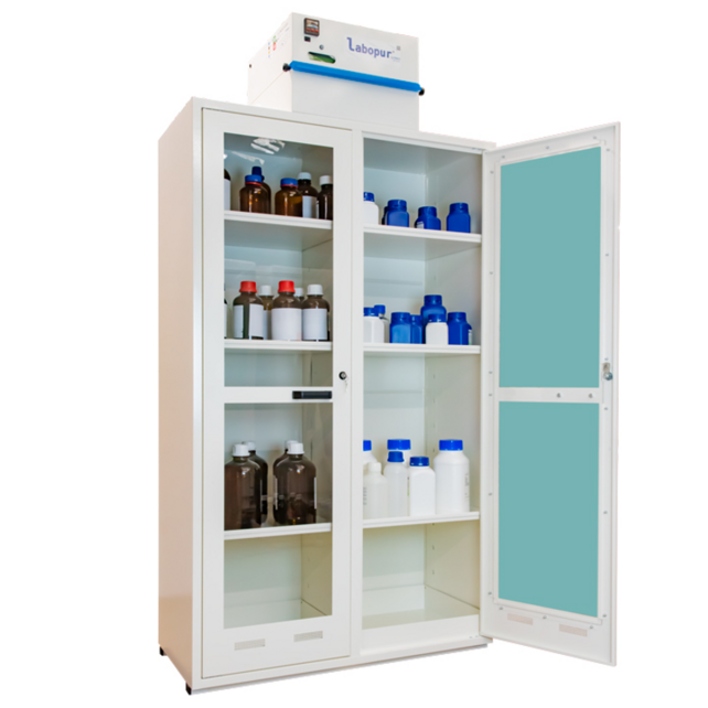 2-Glass-Door Tall Safety Cabinet with Filtration – 2 Compartments