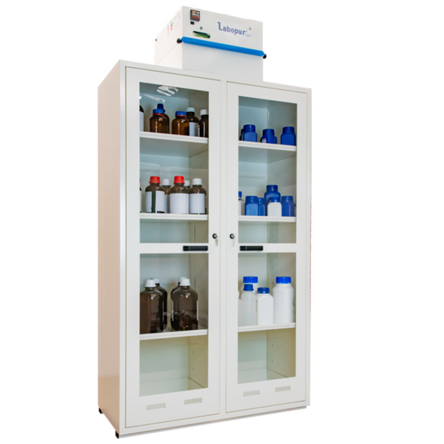 2-Glass-Door Tall Safety Cabinet with Filtration – 2 Compartments