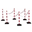 SalesBridges Chain posts made of polyethylene 6 Pieces 10m chain height 860 mm Ø40 mm Red/White