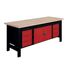 SI Fixed Heavy-Duty Industrial Workbench L 2000mm with Suspended Storage – 1500 kg Load capacity