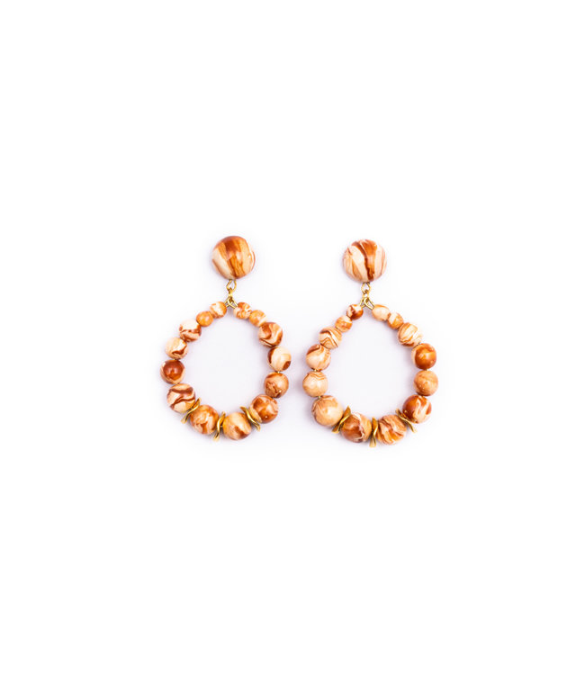 NACH J581 Chunky Marbled Terracotta earrings