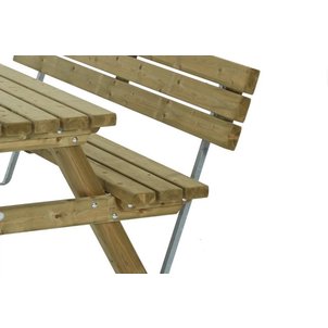 Rugleuning recht tbv picknicktafel 200cm