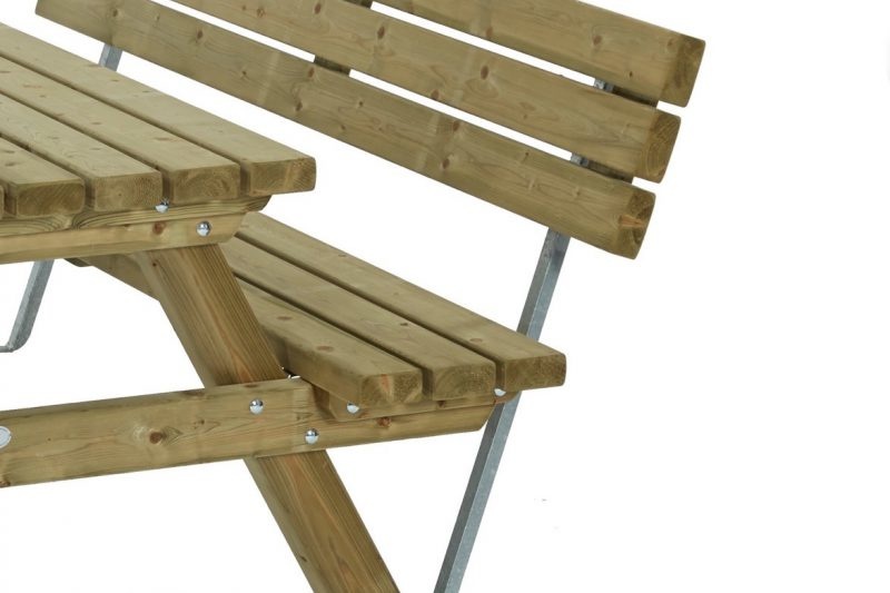 Rugleuning recht tbv picknicktafel 180cm
