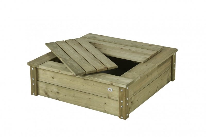 Zandbak vierkant, 100 x 100 cm met deksel