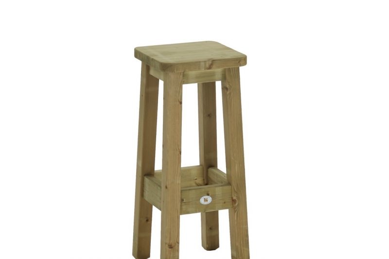 Set stabiele statafel 110 cm met 4 barkrukken.