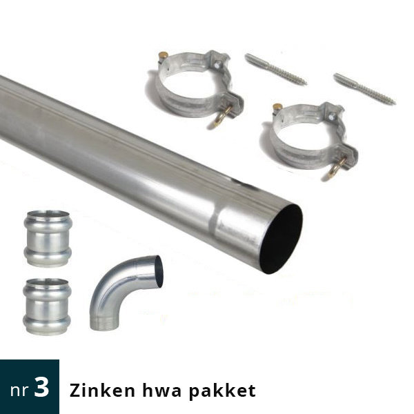 Zinken mastgoten pakket  Ø 127mm  / 5 meter