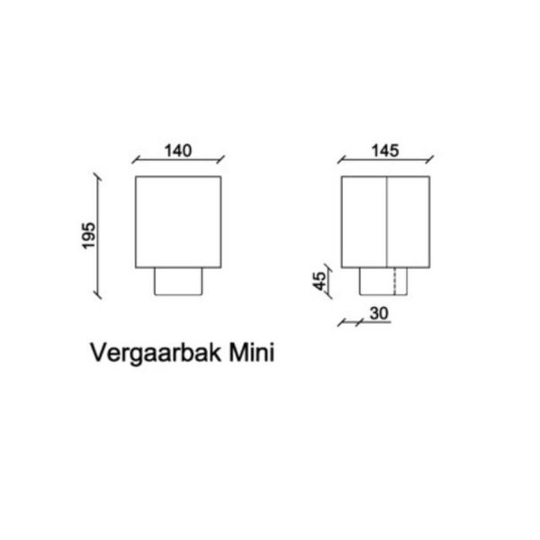 Vergaarbak mini zinken regenpijp 80 mm