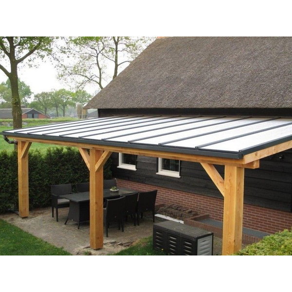 Douglas overkapping met polycarbonaatdak 700 x 400 x 250 cm