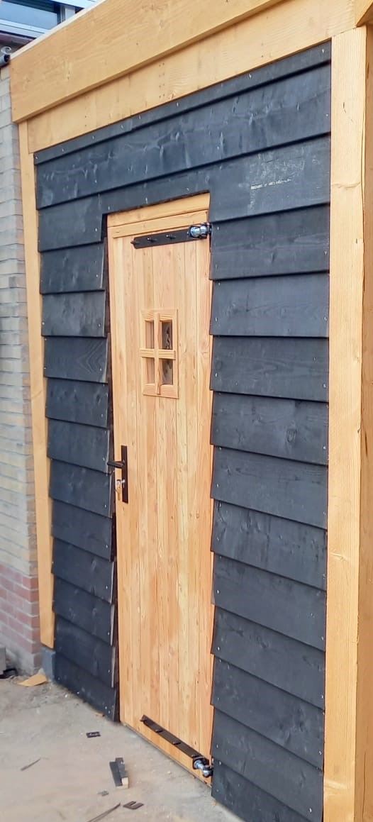 Douglas overkapping met schuur 400 x 700 x 250 cm