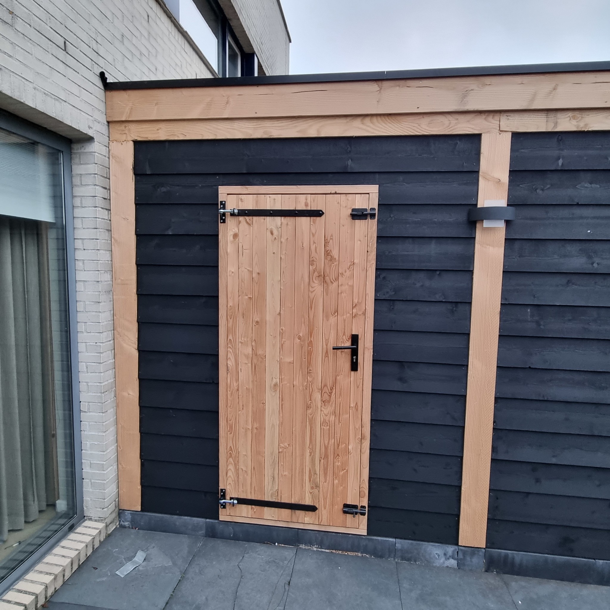 Douglas overkapping met schuur 400 x 800 x 250 cm