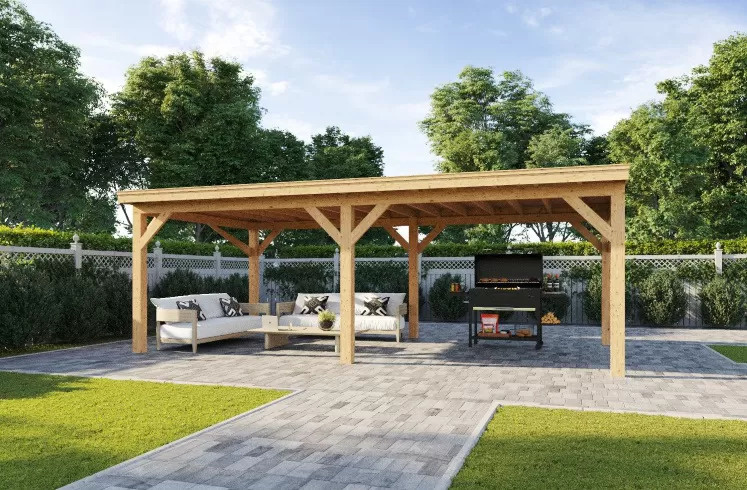 Douglas vrijstaande overkapping 600 x 500 x 250 cm