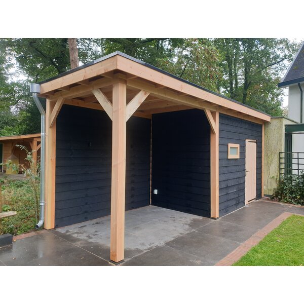 Douglas overkapping met schuur 400 x 700 x 250 cm