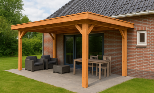 Douglas overkapping aan huis  
