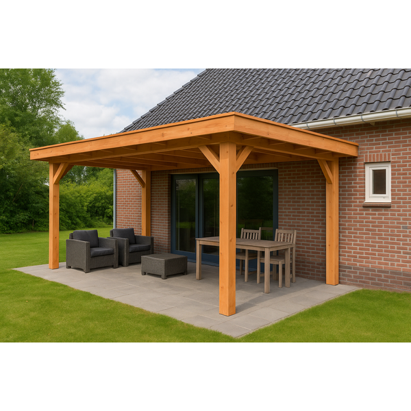 Douglas overkapping aan huis 400 x 900 x 250 cm