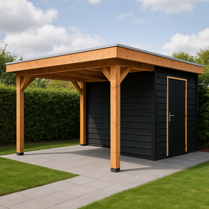 Tuinhuis met overkapping 300 x 600 x 250 cm