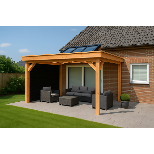 Douglas overkapping aan huis 400 x 900 x 250 cm