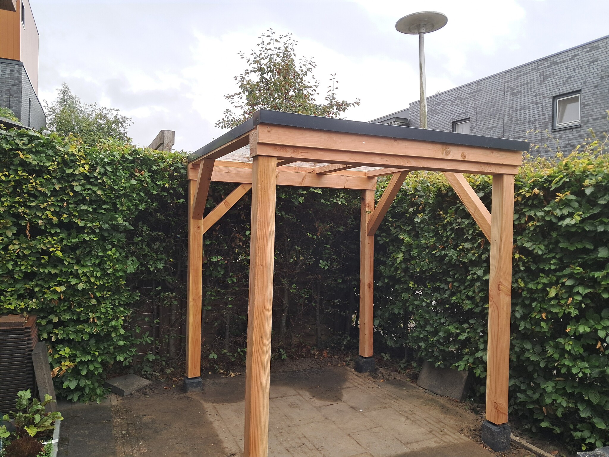 Overkapping met glasdak 200x200 cm