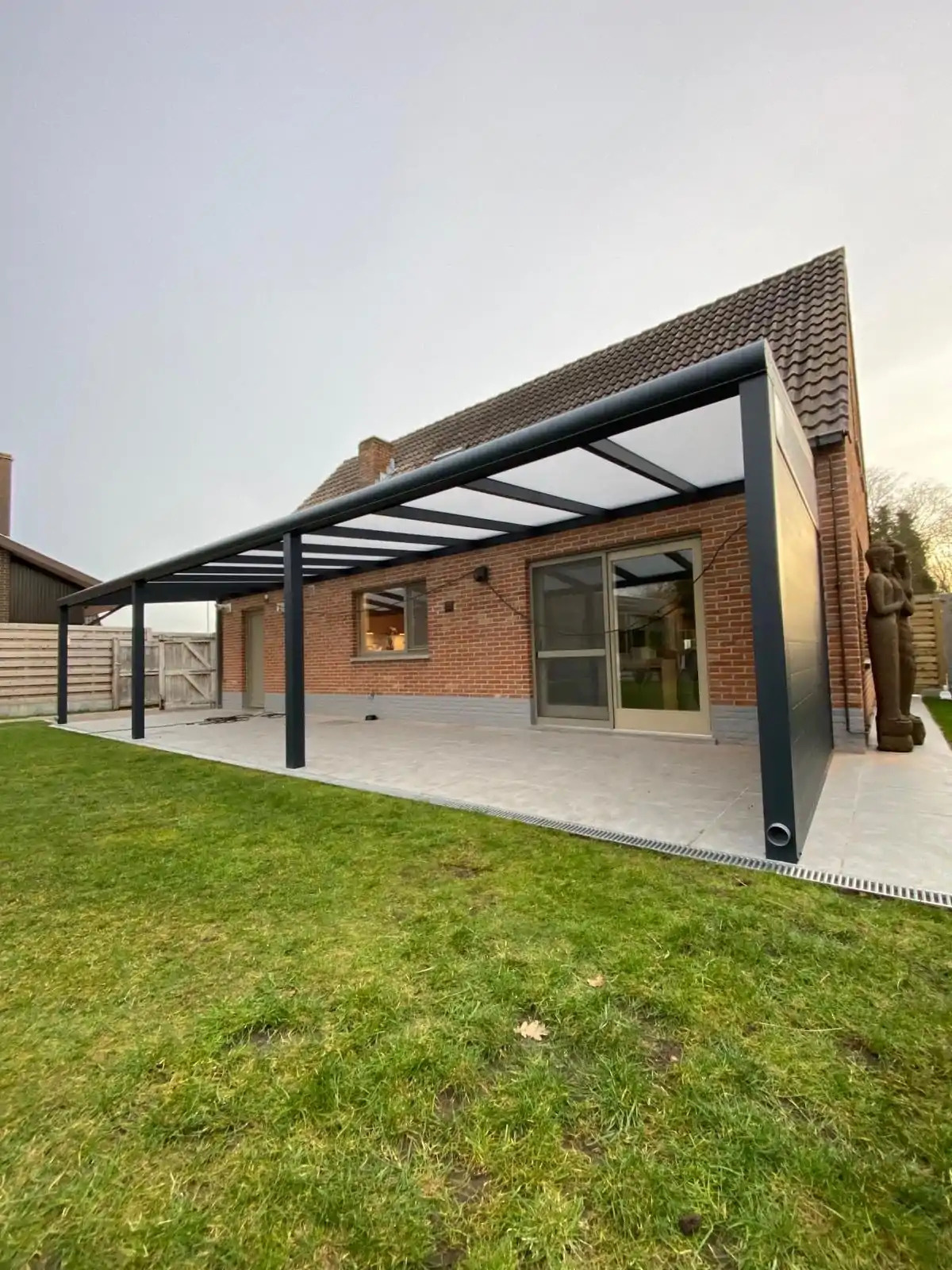 Terrasoverkapping aluminium 400 breed x 400 diep