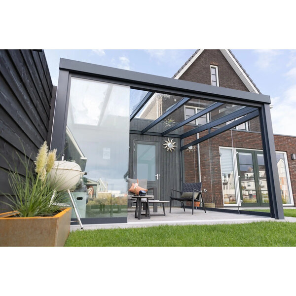 Terrasoverkapping aluminium 400 breed x 400 diep