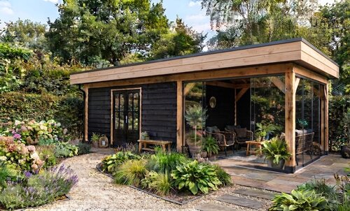 Overkapping met tuinhuis-Douglas