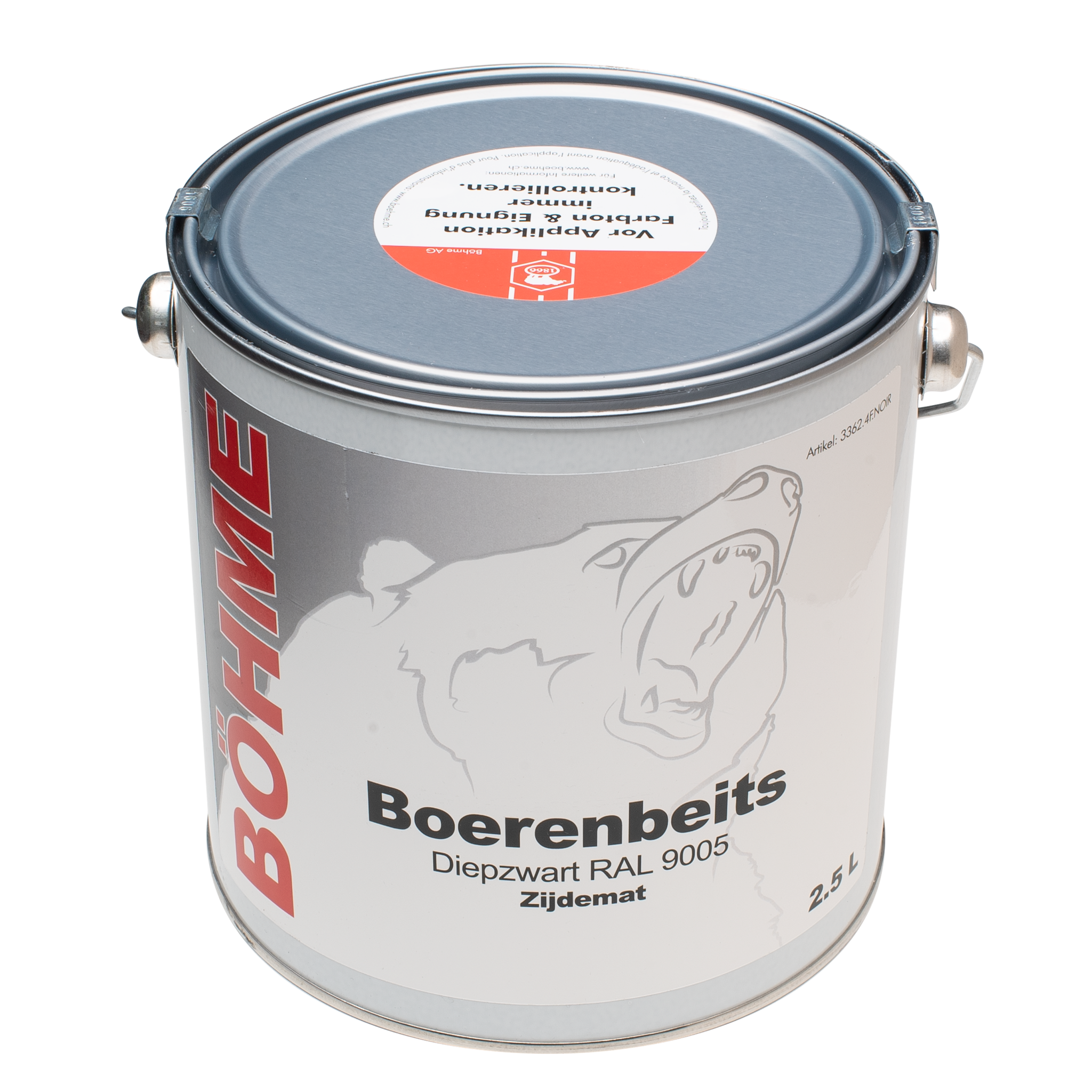 Böhme - Boerenbeits Lasur Tiefschwarz RAL 9005 - 2,5 Liter - Seidenmatt