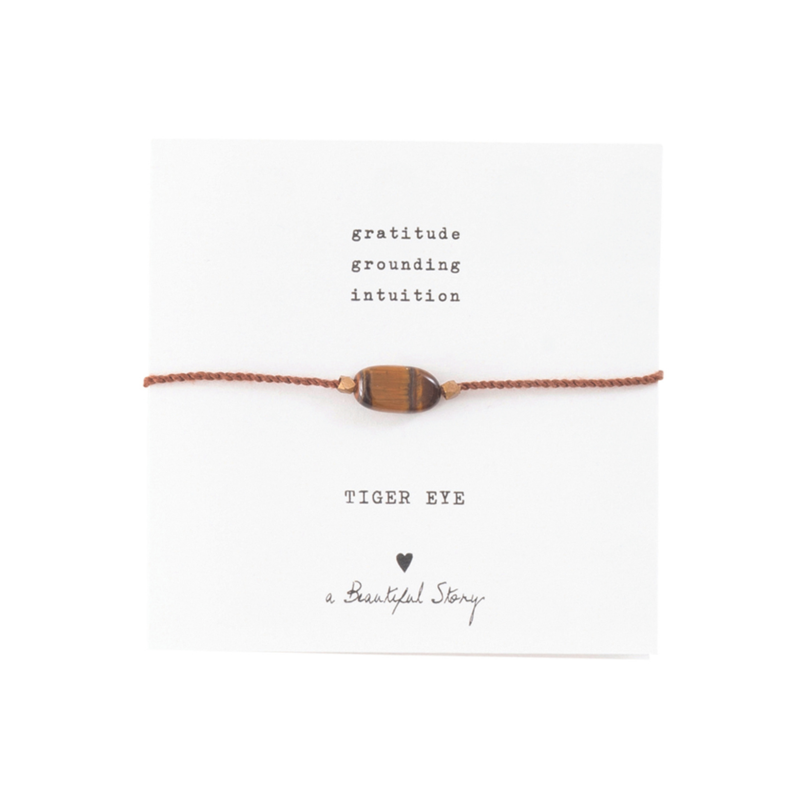 A Beautiful Story Gemstone Card Tiger Eye Gold Bracelet