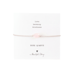 A Beautiful Story Gemstone Card Rose Quartz Silver armbandje