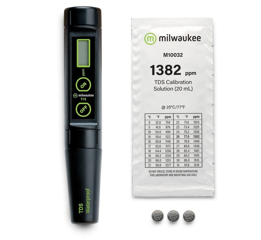 Milwaukee T75 digitale TDS meter met vervangbare elektrode